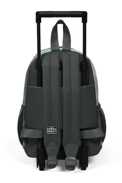 Minik Yuva Çekçekli Sırt Çantası Turkuaz Gri Batik İki Bölmeli 24068 - 4