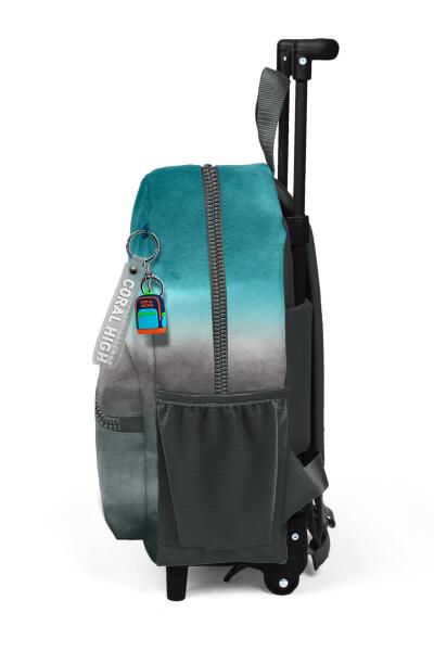 Minik Yuva Çekçekli Sırt Çantası Turkuaz Gri Batik İki Bölmeli 24068 - 7