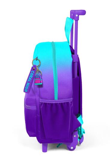 Minik Yuva Çekçekli Sırt Çantası Turkuaz Mor Renk Geçişli İki Bölmeli 24063 - 7