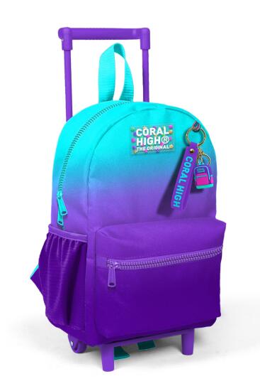 Minik Yuva Çekçekli Sırt Çantası Turkuaz Mor Renk Geçişli İki Bölmeli 24063 - CORAL HIGH KIDS