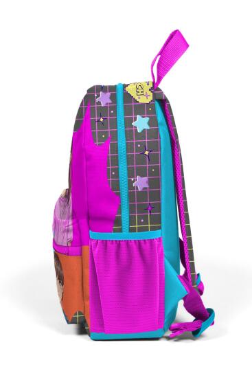 Minik Yuva Sırt Çantası Gri Mavi Pembe Anime Desenli İki Bölmeli 23537 - 6