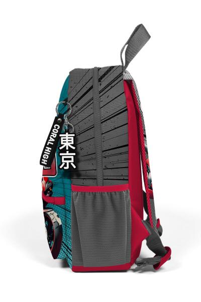 Minik Yuva Sırt Çantası Gri Nefti Anime Motorsiklet İki Bölmeli 23564 - 6