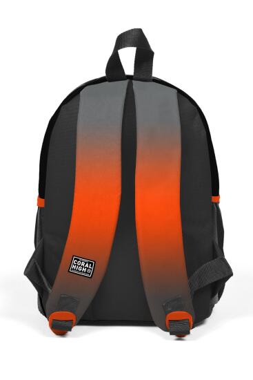 Minik Yuva Sırt Çantası Gri Turuncu Renk Geçişli İki Bölmeli 23548 - 3