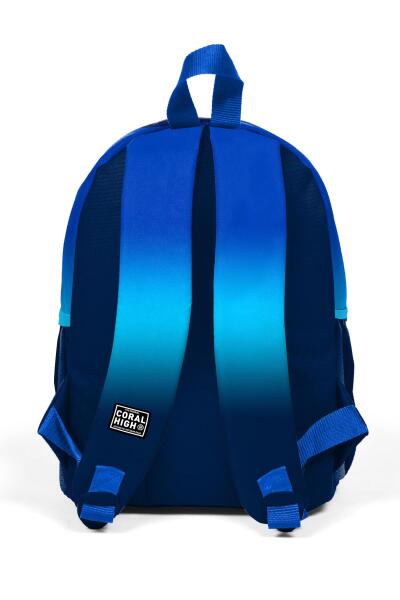 Minik Yuva Sırt Çantası Lacivert Mavi Renk Geçişli Desenli İki Bölmeli 23545 - 3