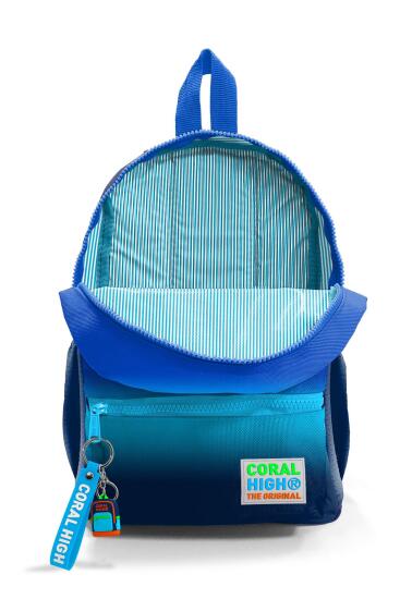 Minik Yuva Sırt Çantası Lacivert Mavi Renk Geçişli Desenli İki Bölmeli 23545 - 4