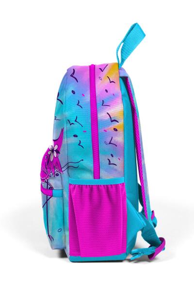 Minik Yuva Sırt Çantası Mavi Pembe Flamingo Desenli İki Bölmeli 23530 - 6