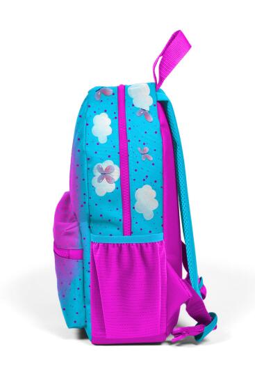 Minik Yuva Sırt Çantası Mavi Pembe Tavşan Desenli İki Bölmeli 23536 - 6