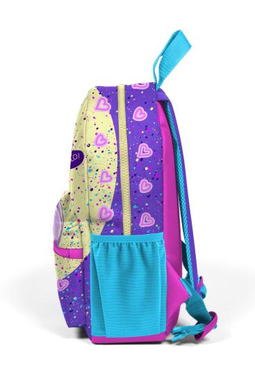 Minik Yuva Sırt Çantası Mor Pembe Anime Kız Desenli İki Bölmeli 23535 - 6