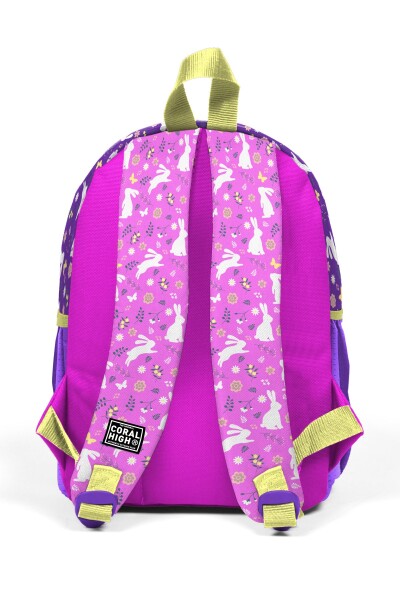 Minik Yuva Sırt Çantası Mor Pembe Bisikletli Kız Desenli İki Bölmeli 23569 - 3