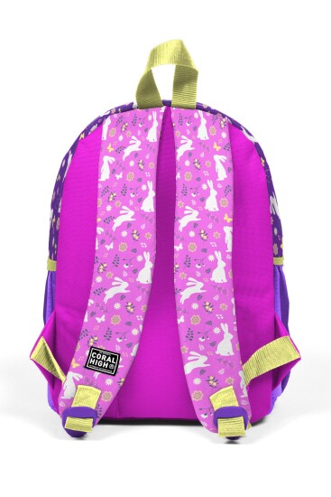 Minik Yuva Sırt Çantası Mor Pembe Bisikletli Kız Desenli İki Bölmeli 23569 - 3