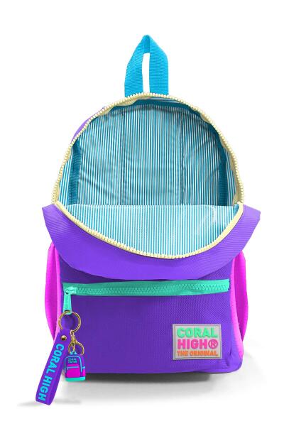 Minik Yuva Sırt Çantası Mor Renk Detaylı İki Bölmeli 23534 - 4