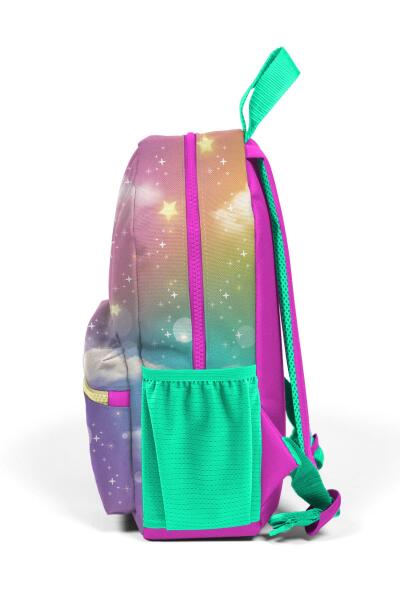 Minik Yuva Sırt Çantası Pembe Su Yeşili Unicornlu Kız Desenli İki Bölmeli 23533 - 6