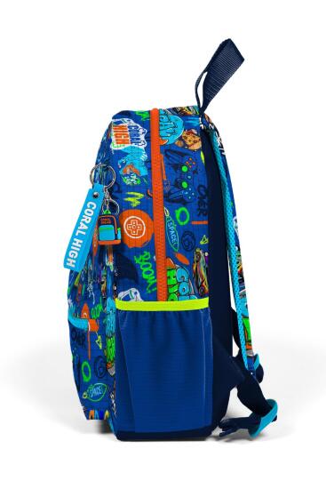 Minik Yuva Sırt Çantası Saks Grafiti Desenli İki Bölmeli 23567 - 6