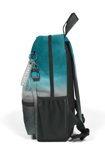 Minik Yuva Sırt Çantası Turkuaz Gri Batik İki Bölmeli 23568 - 3