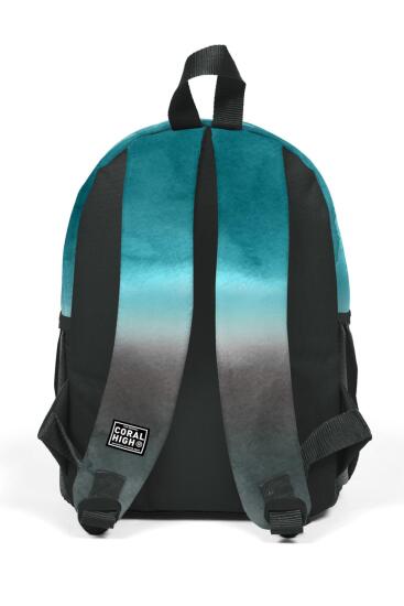 Minik Yuva Sırt Çantası Turkuaz Gri Batik İki Bölmeli 23568 - 4