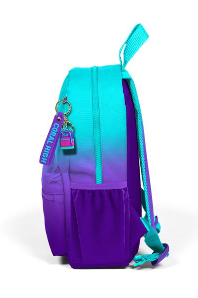 Minik Yuva Sırt Çantası Turkuaz Mor Renk Geçişli İki Bölmeli 23563 - 6