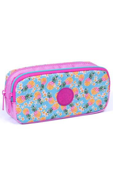 Coral High Kids Pembe Ananas Desenli İki Bölmeli Kalem Çantası 12483 