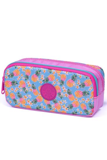 Coral High Kids Pembe Ananas Desenli İki Bölmeli Kalem Çantası 12483 - 3