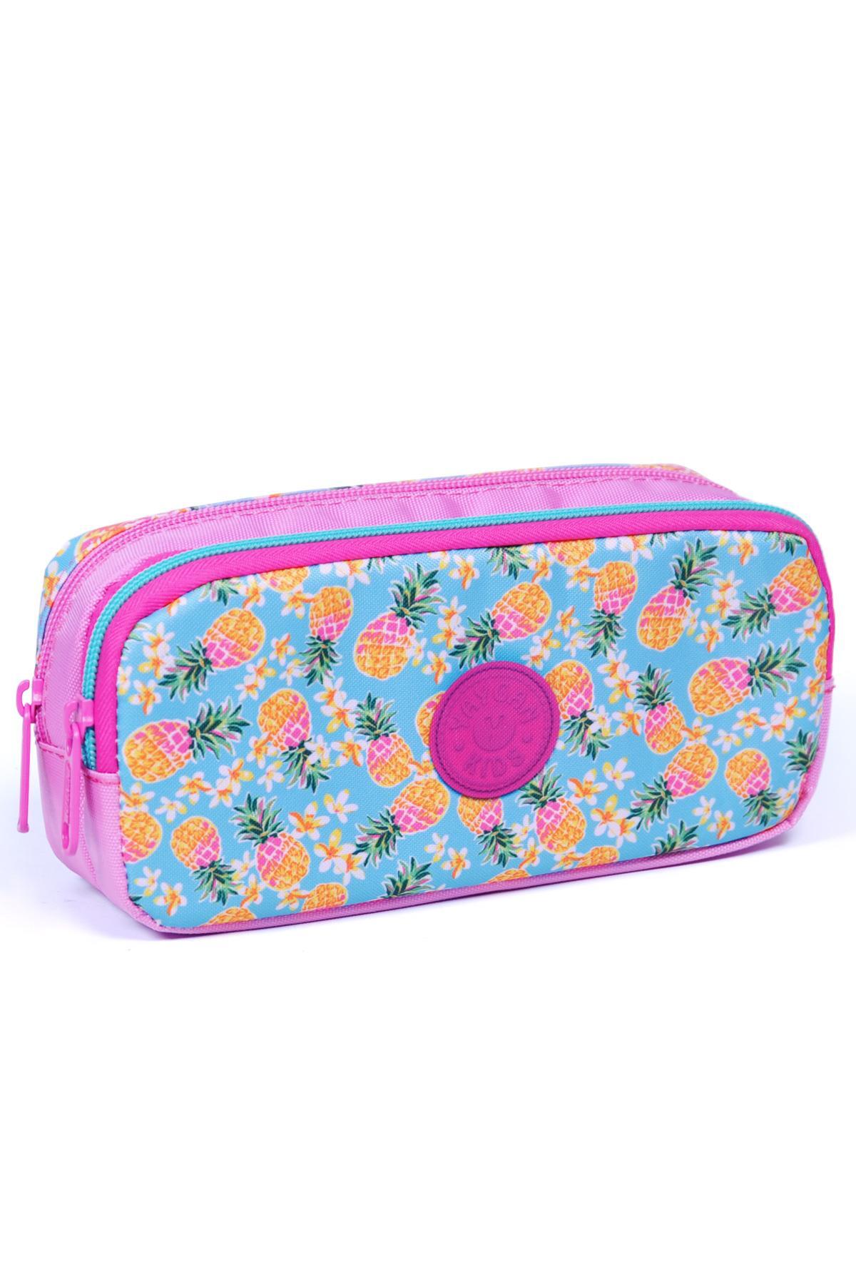Coral High Kids Pembe Ananas Desenli İki Bölmeli Kalem Çantası 12483
