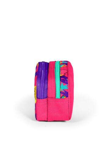 Coral High Kids Neon Mercan Tropikal Desenli İki Bölmeli Kalem Çantası 12034 - 2