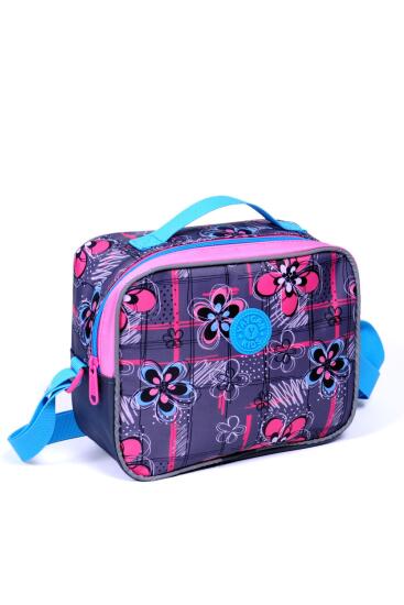 Coral High Kids Gri Çiçek Desenli Beslenme Çantası 12814 