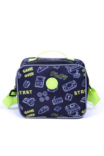 Coral High Kids Siyah Desenli Tek Bölmeli Beslenme Çantası 12818 - 2